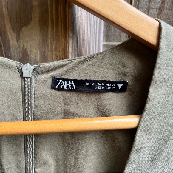 Zara Olive Long Sleeve Cut-Out Dress - Picture 4 of 4